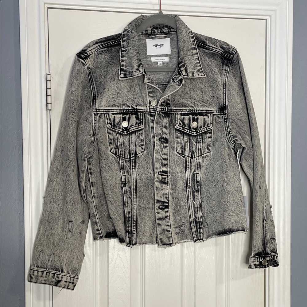 Vervet NWT Classic Washed Black Denim Jacket - Size Large - Picture 4 of 10